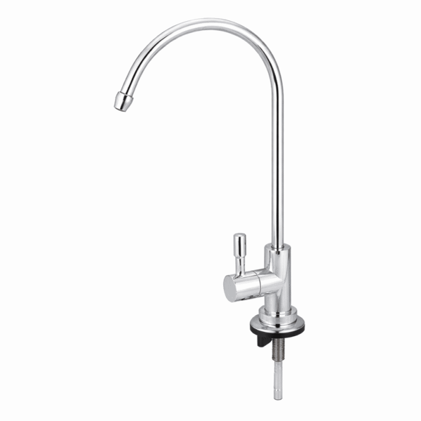 robinet-distributeur-eau-pure-chrome Robinet osmoseur col de cygne chromé sur évier cuisine Maroc