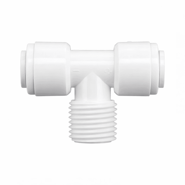 tee-mal-centre 2 Raccord en T 1/4″ mâle filetage centre + 2 sorties rapides