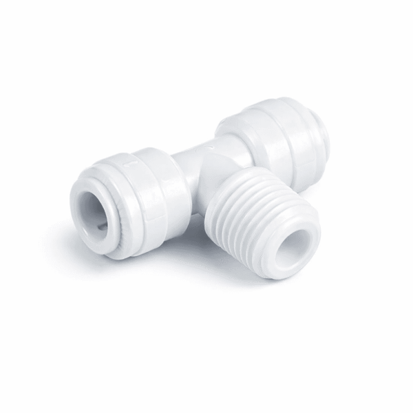 tee-mal-centre 3 Raccord en T 1/4″ mâle filetage centre + 2 sorties rapides