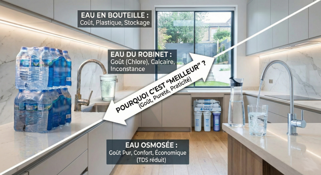 eau osmosée comparaison robinet bouteille Maroc